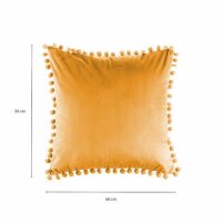Fluweel kussenhoes 50 x 50 geel