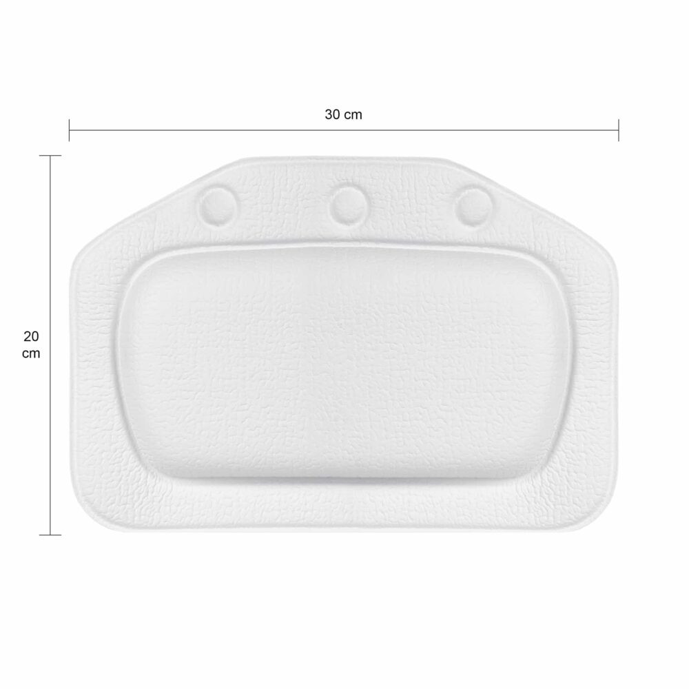 Afmetingen van het witte badkussen van 20 bij 30