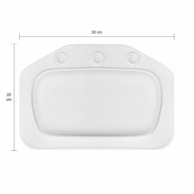 Afmetingen van het witte badkussen van 20 bij 30