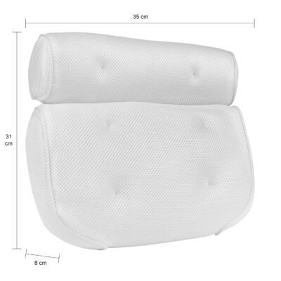 Afmetingen wit steun kussen voor nek en rug