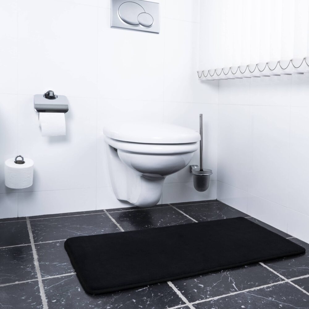 Zwarte microvezel badkamer kleed