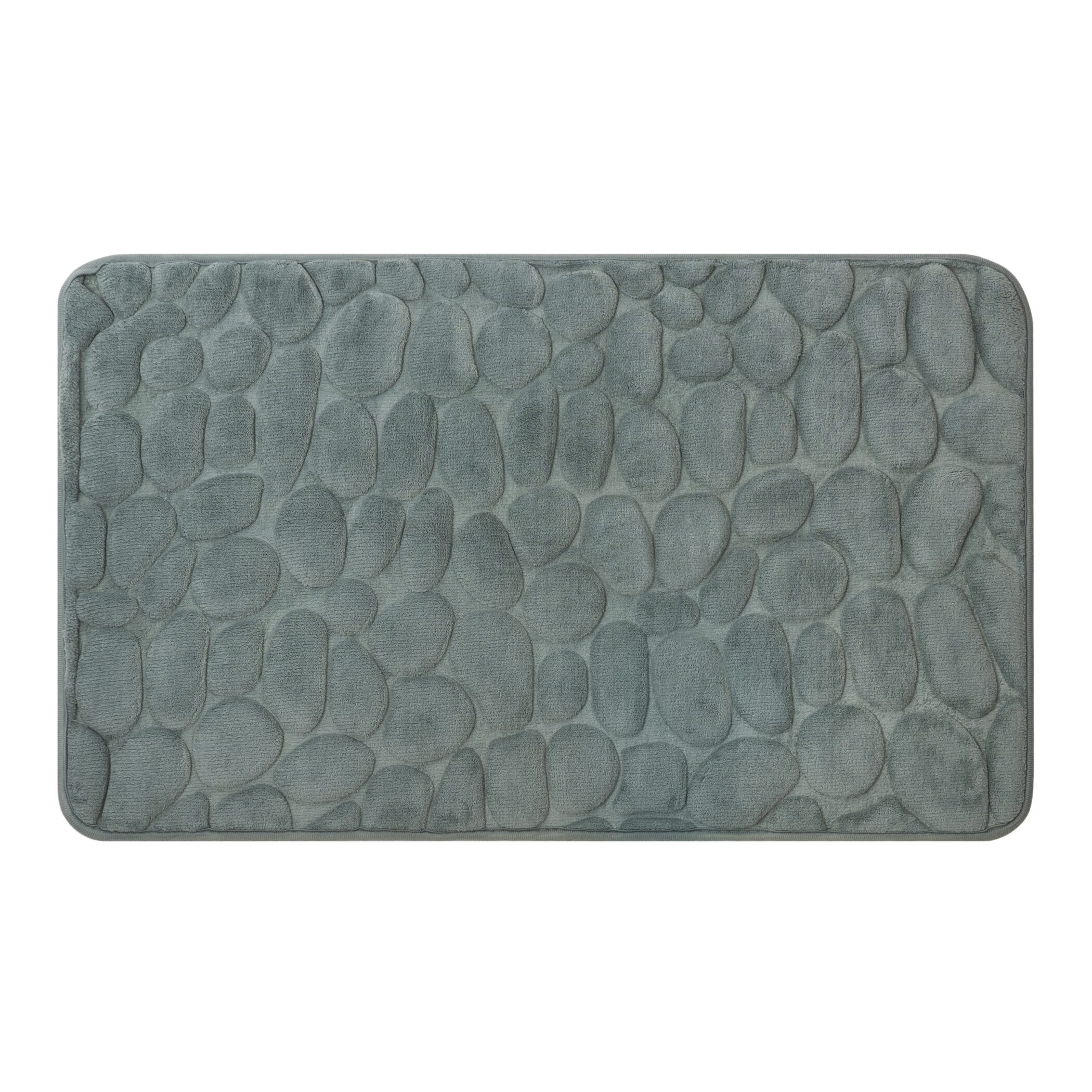 QUVIO Badmat met stenen patroon - Antislip - 50 x 80 cm - Grijs