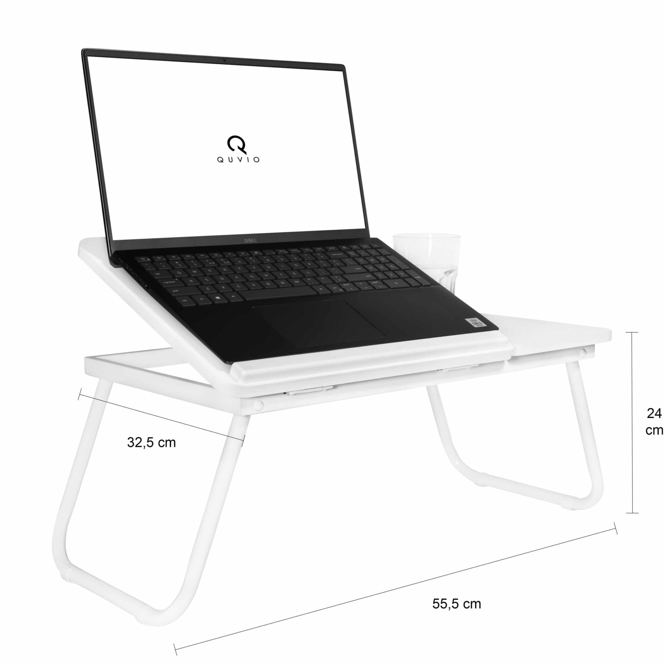 COSTWAY Bijzettafel met 2 niveaus, op wieltjes, laptoptafel, C-vorm, mobiele koffietafel met