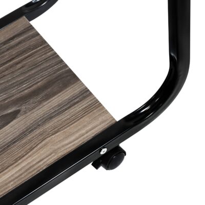 Zwart met houten tafeltje op wieltjes