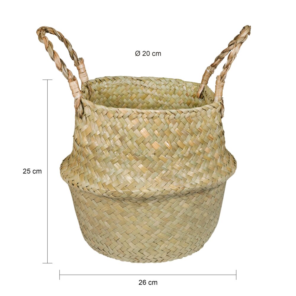 Gevlochten plantenmand afmetingen