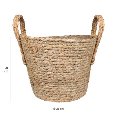 Afmetingen van de mand met handvaten