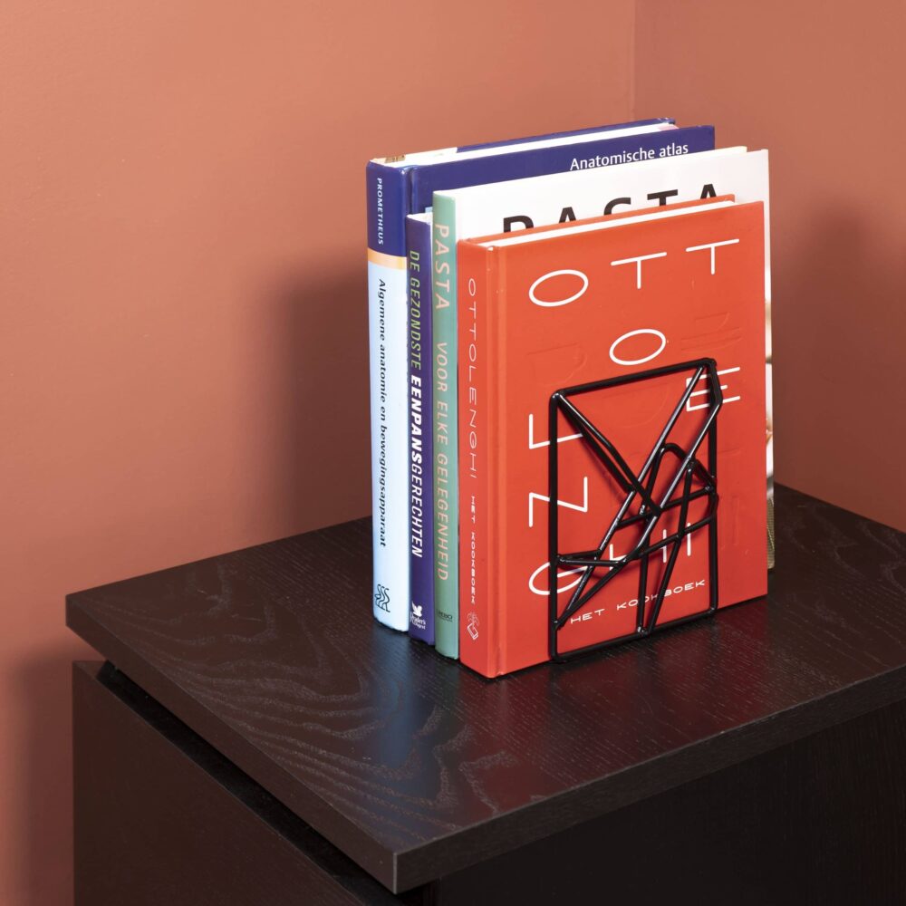 Stalen boekensteun set