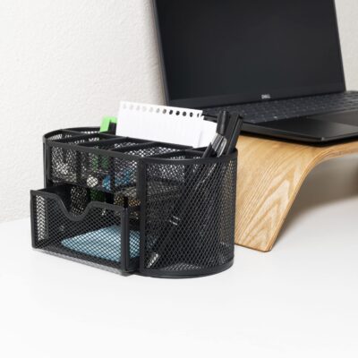 Draadstalen bureau-organizer met 8 vakken