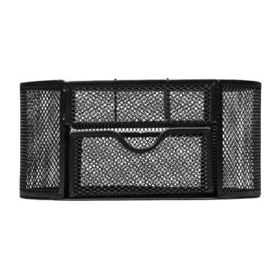 Zwarte opberger voor schoolspullen met schuiflade