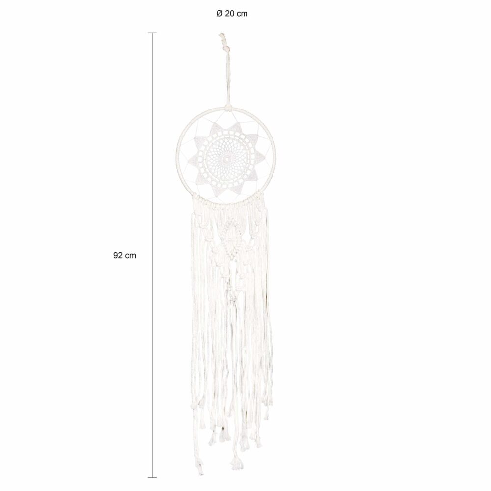 90 x 20 cm witte dromenvanger met ronde vorm
