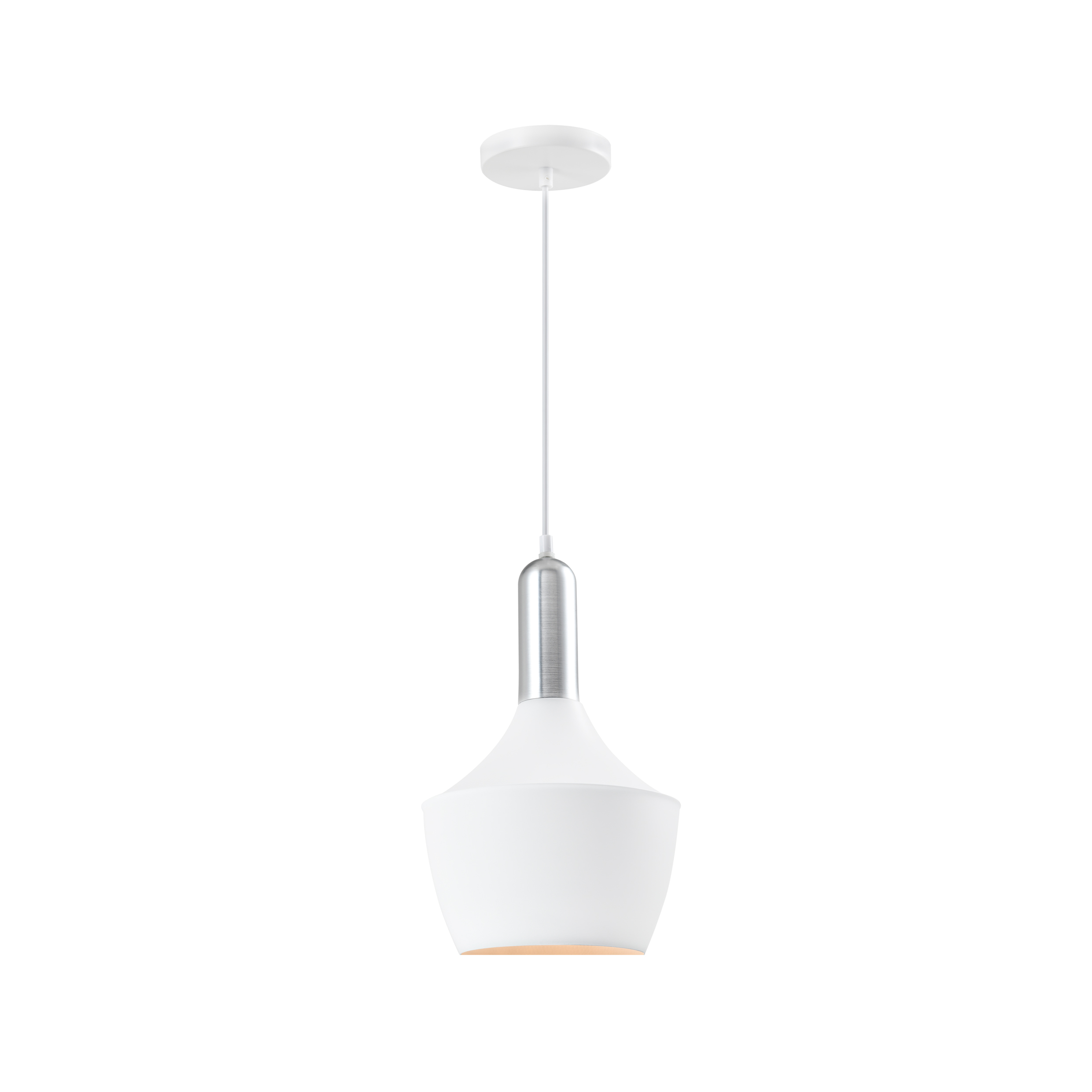 moderne hanglamp zilver en wit