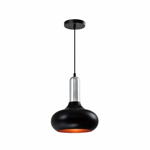 zwarte bolvormige retro hanglamp