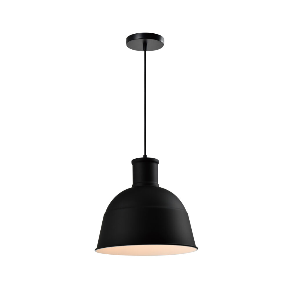 Ronde fabriekslamp in het zwart