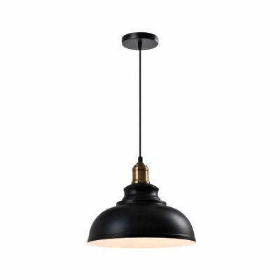 zwarte industriële aluminium hanglamp