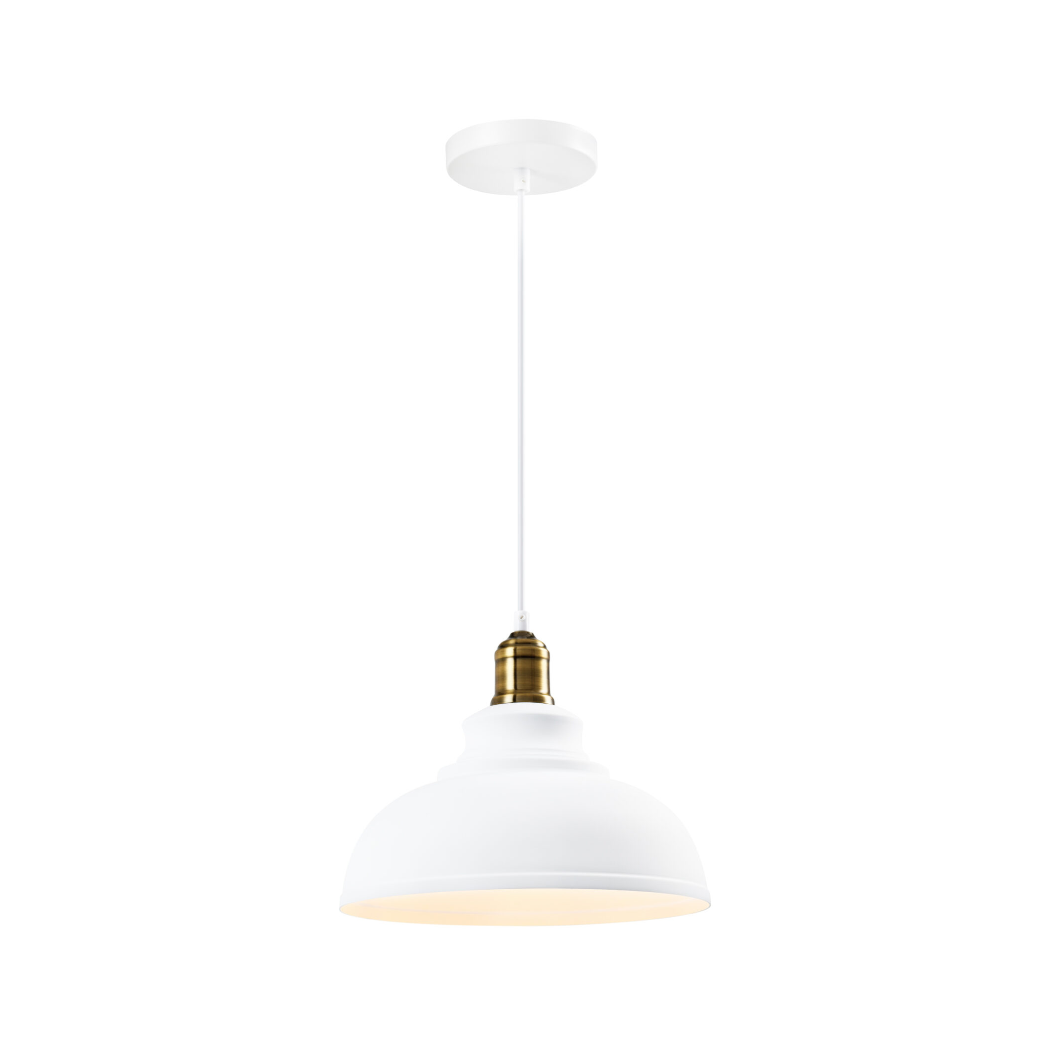 QUVIO Hanglamp industrieel - Aluminium - D 30 cm - Wit