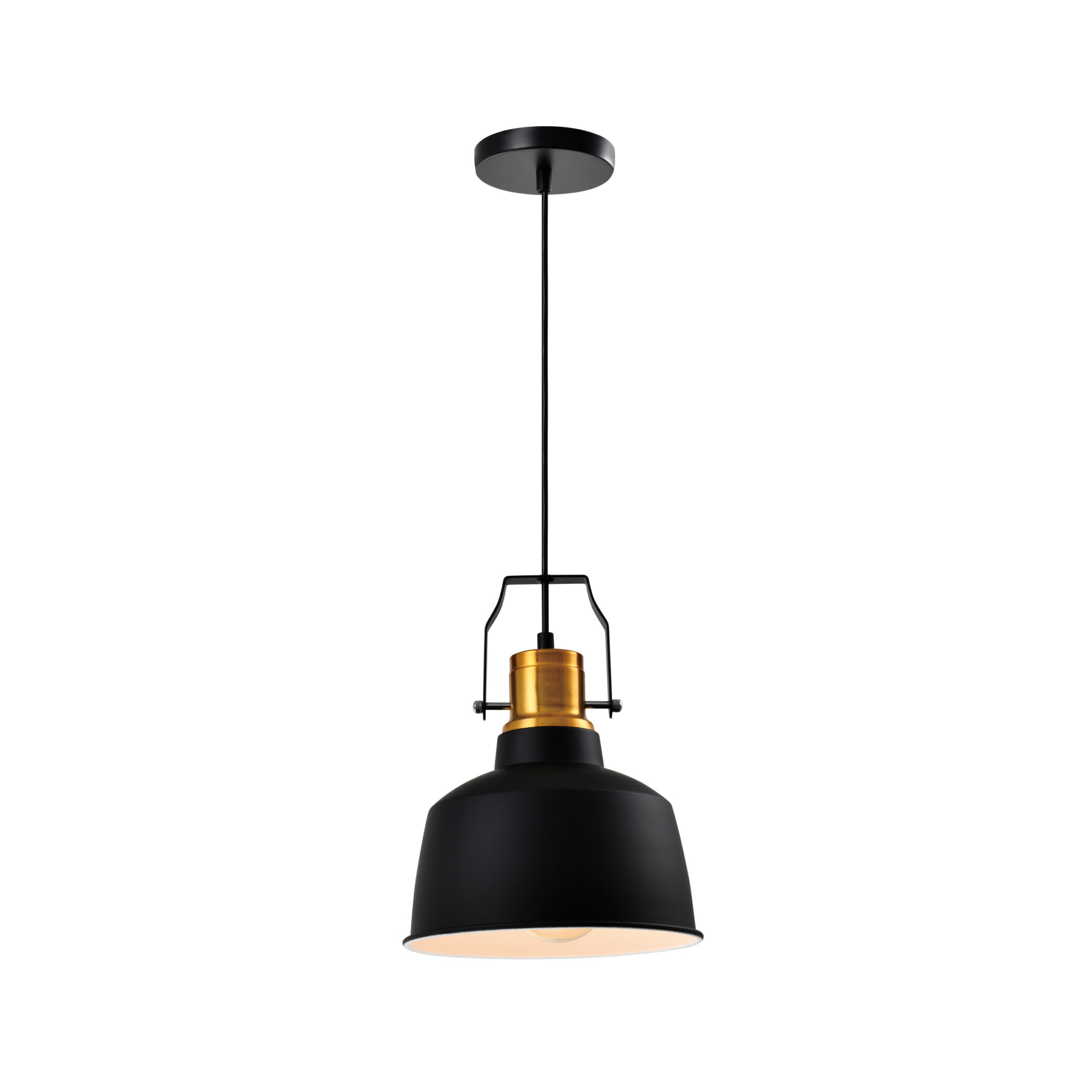 QUVIO Hanglamp industrieel - Klein model - D 22 cm - Zwart