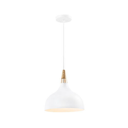 simplistische witte hoge retro hanglamp