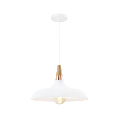 simplistische witte lage retro hanglamp