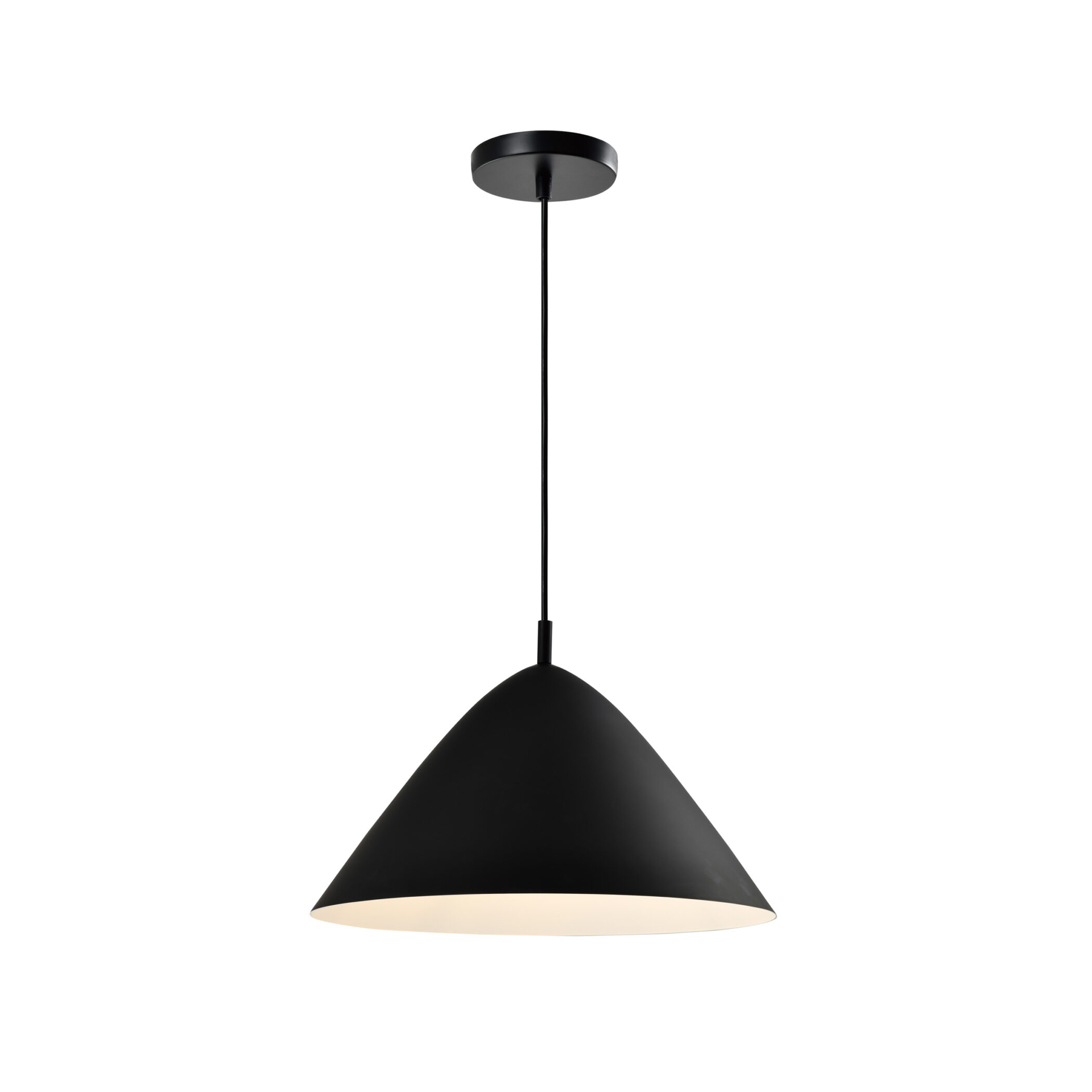 QUVIO Hanglamp retro - Hoed design - D 40 cm - Zwart