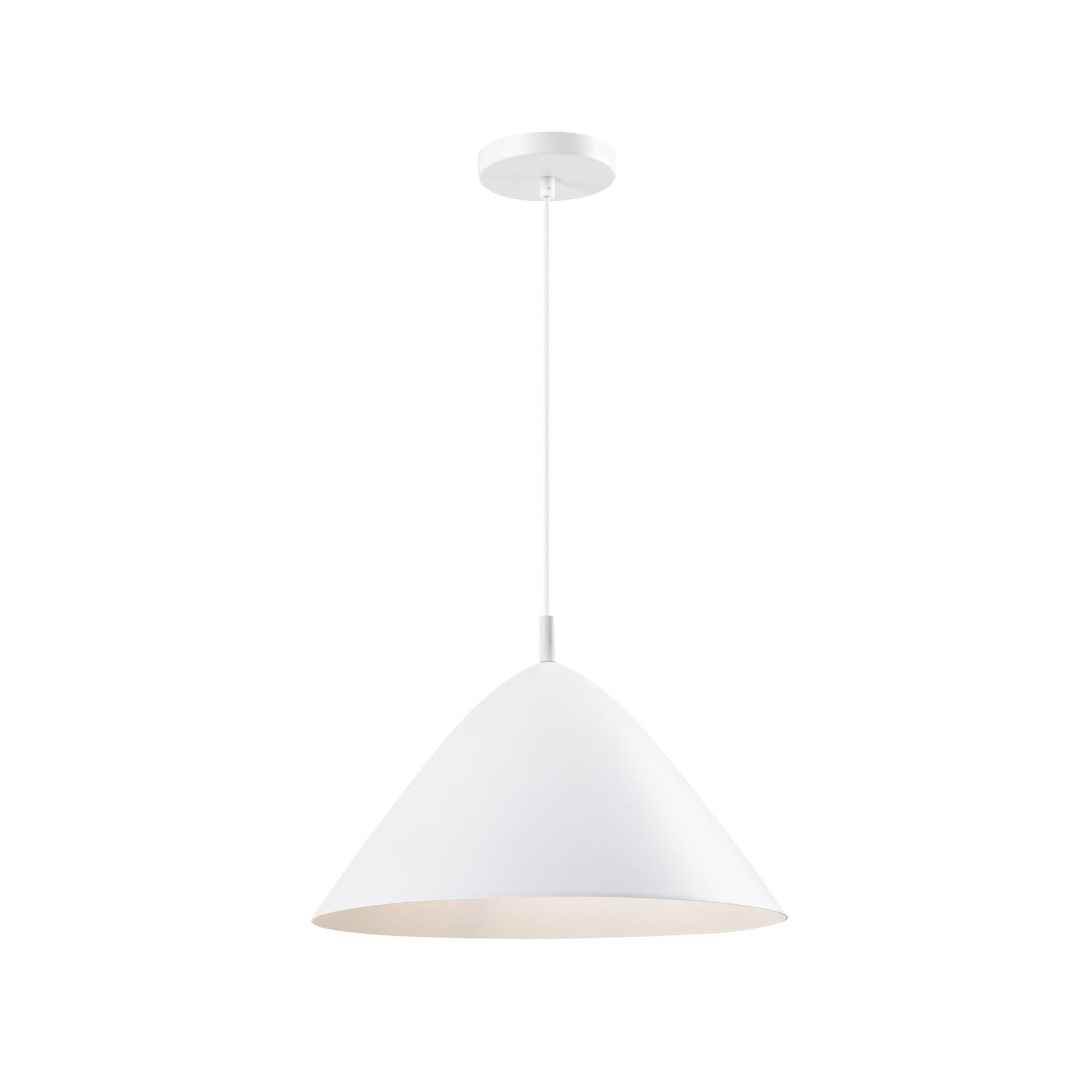 QUVIO Hanglamp retro - Hoed design - D 40 cm - Wit