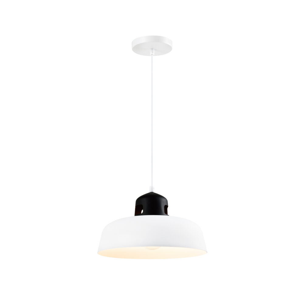 industriële hanglamp wit en zwart