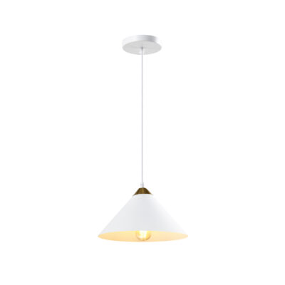 kegelvorm hanglamp wit gouden kop