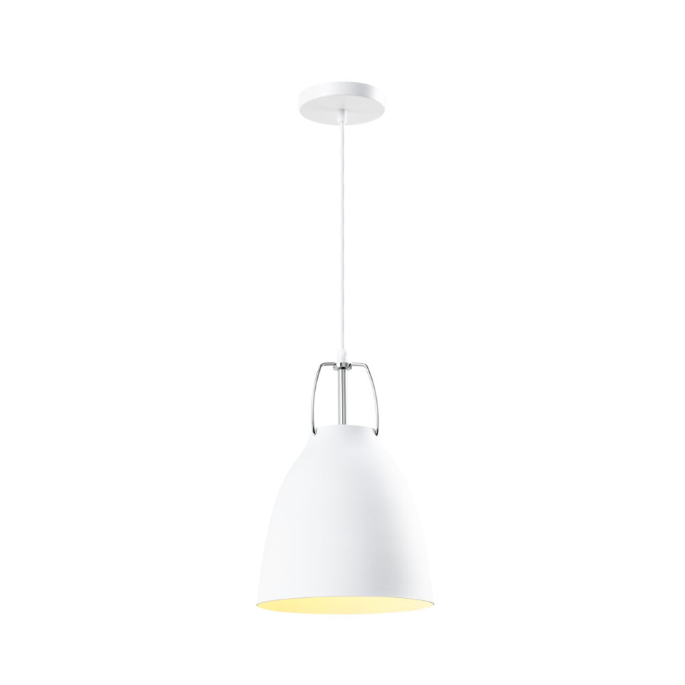 witte industriële kegel hanglamp