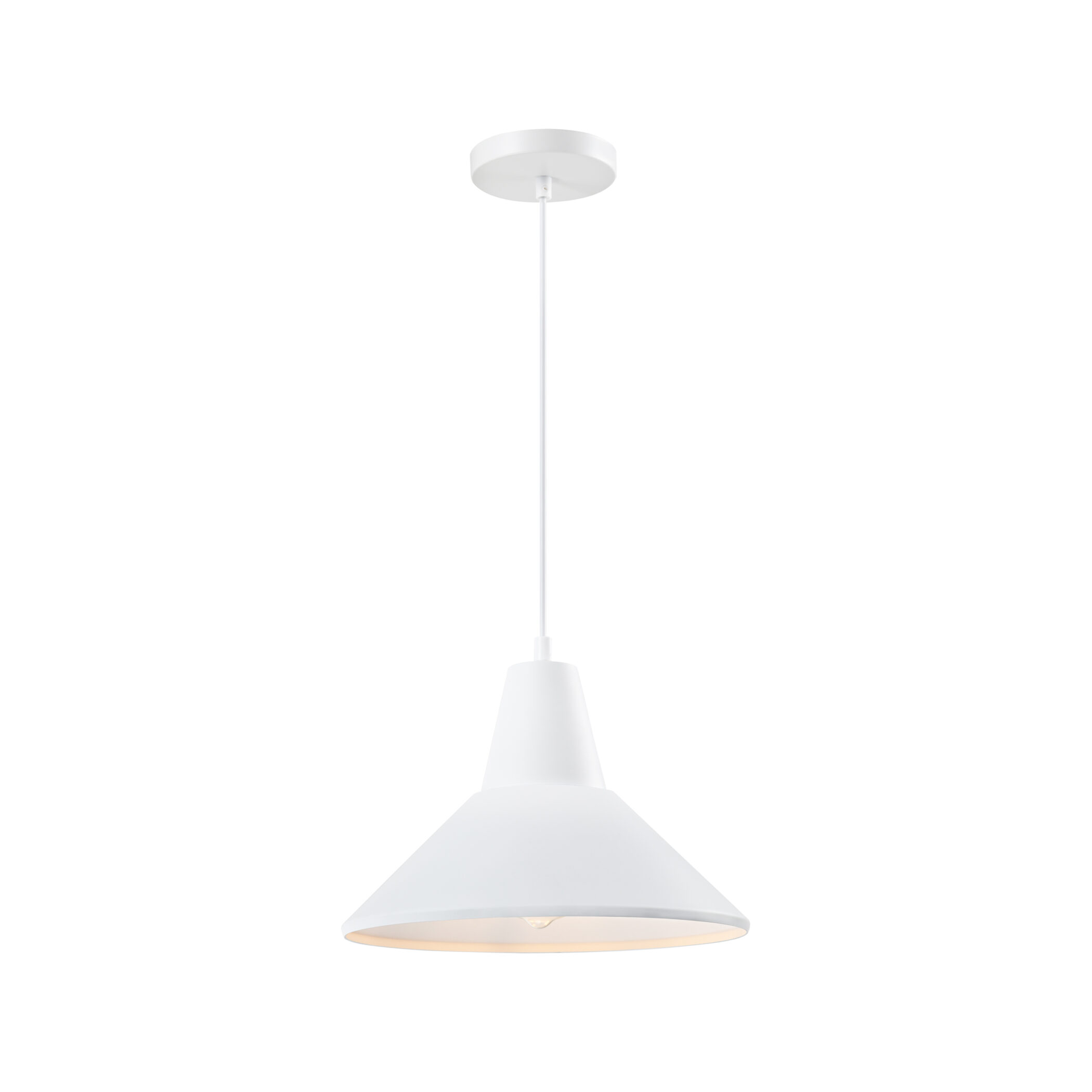 QUVIO Hanglamp retro - Simplistisch design - D 28 cm - Wit
