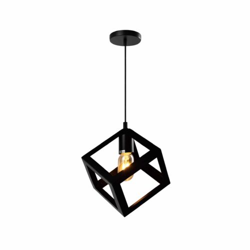 moderne zwarte kubus hanglamp