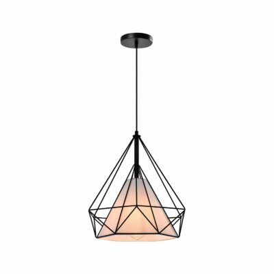 Zwarte Hanglamp met verlichting die aanstaat