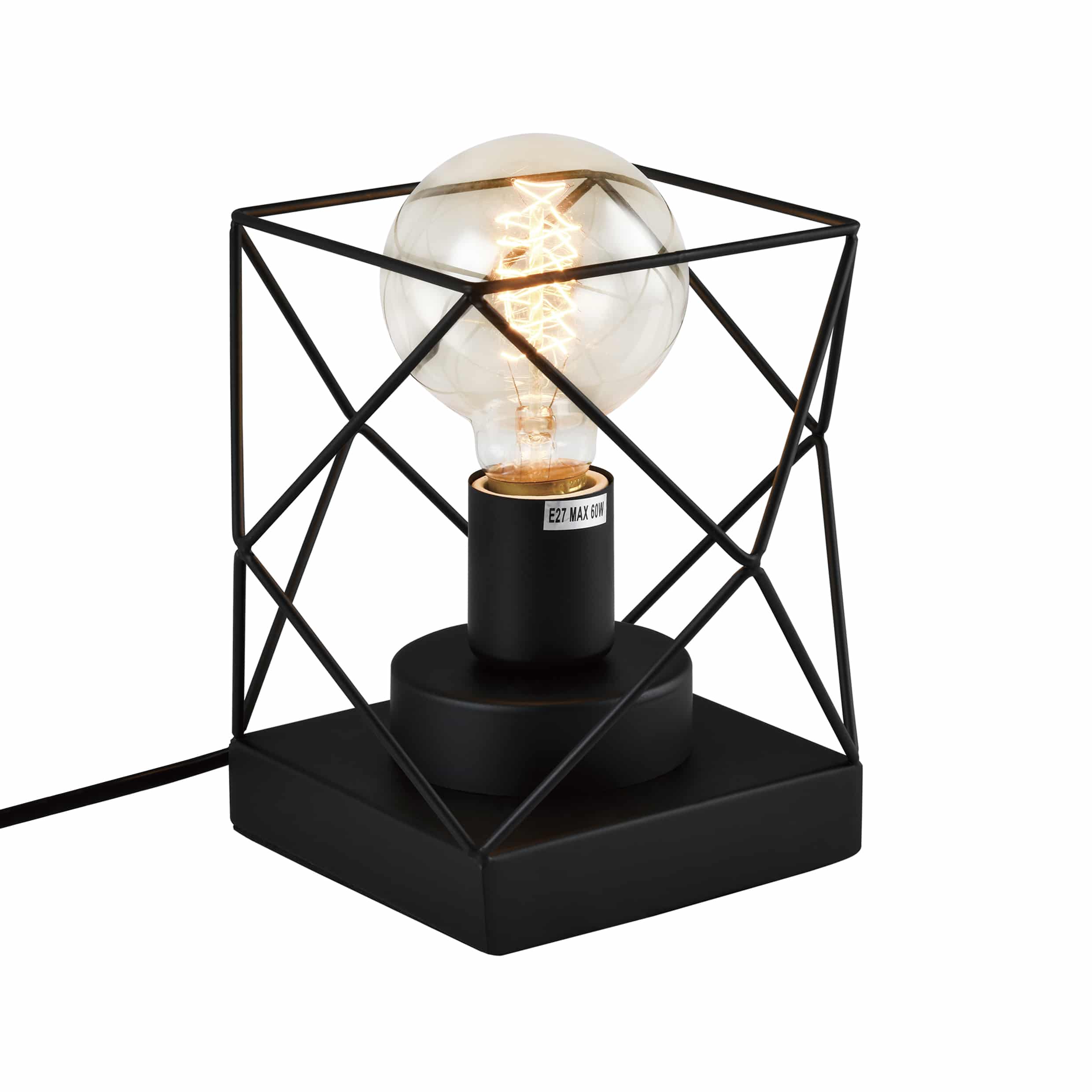 QUVIO Tafellamp modern - Draadlamp - 18 x 17 cm - Zwart