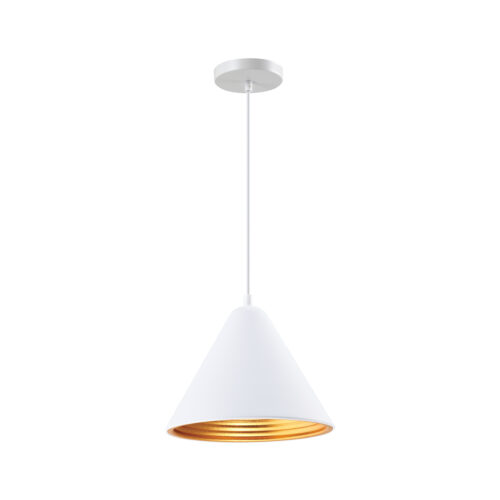 Kegelvormige retro hanglamp wit