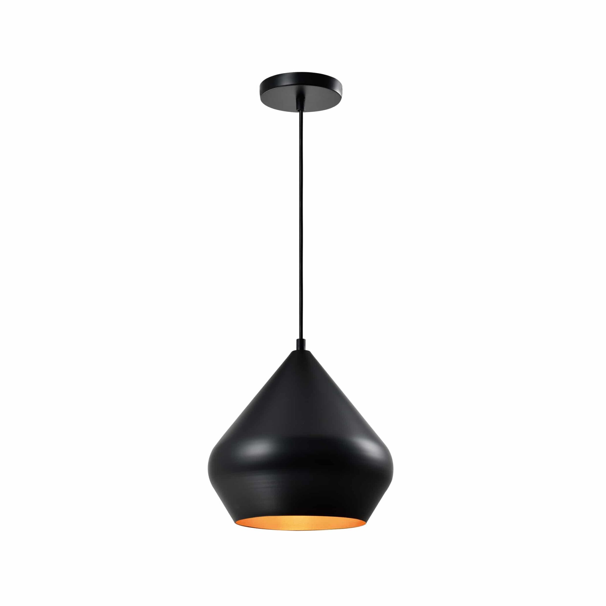 QUVIO Hanglamp modern - Koepellamp - D 25 cm - Zwart
