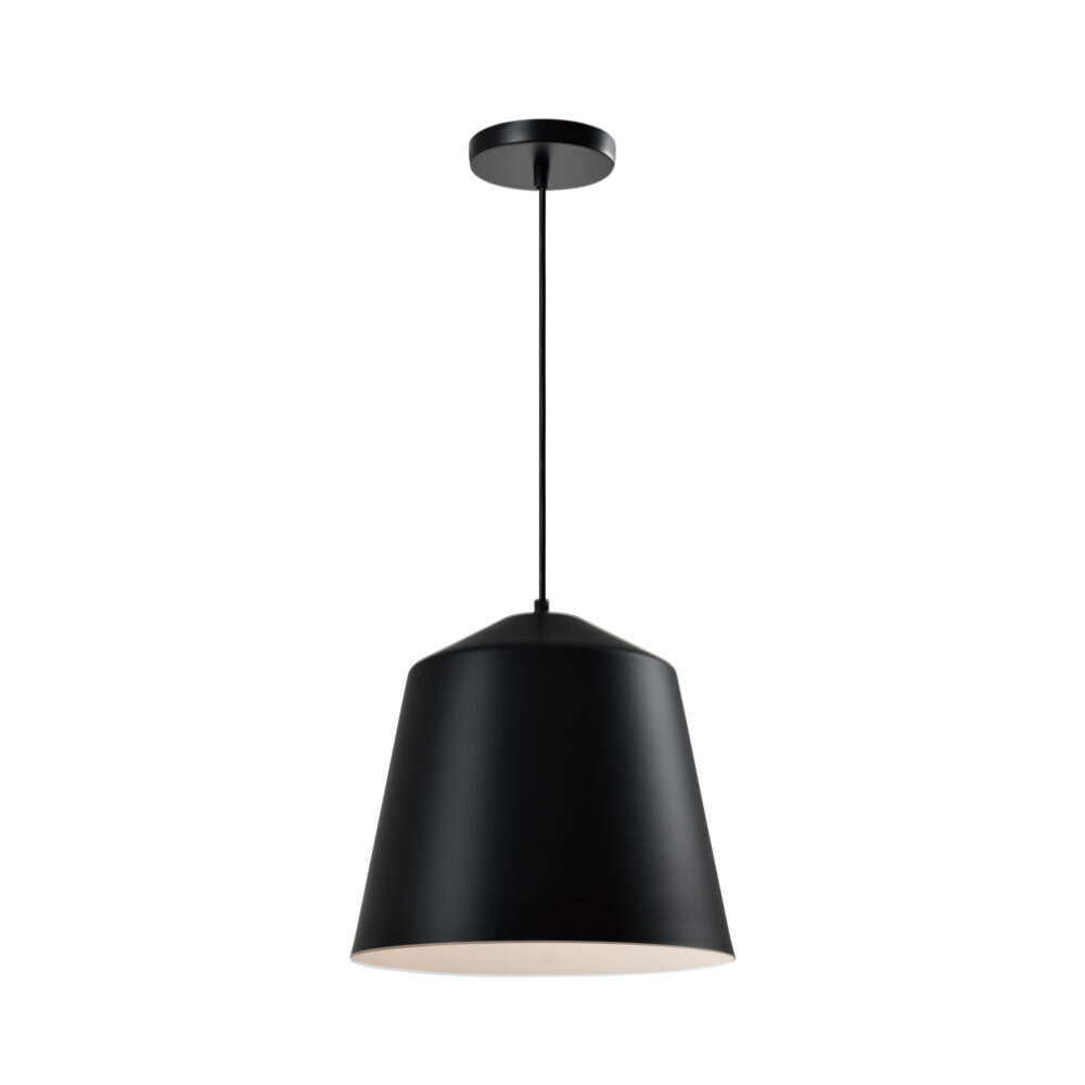 moderne zwarte koker hanglamp