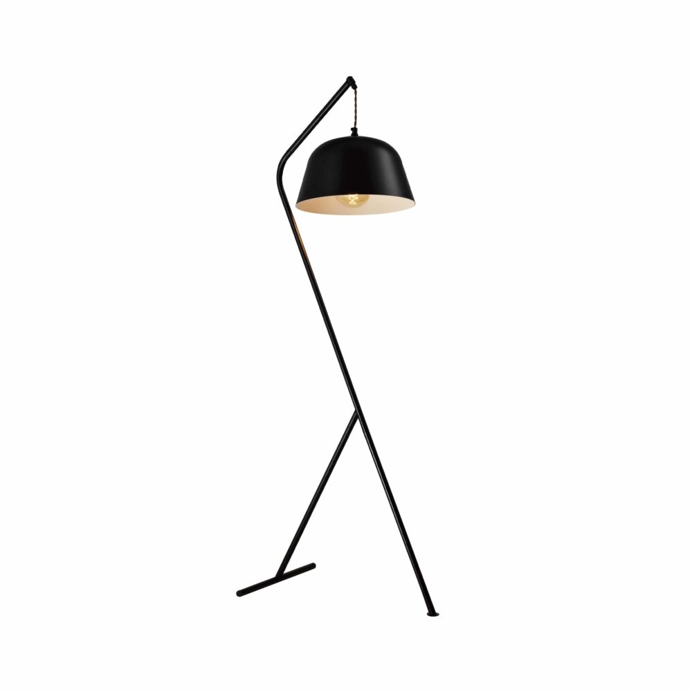 zwarte retro vloerlamp