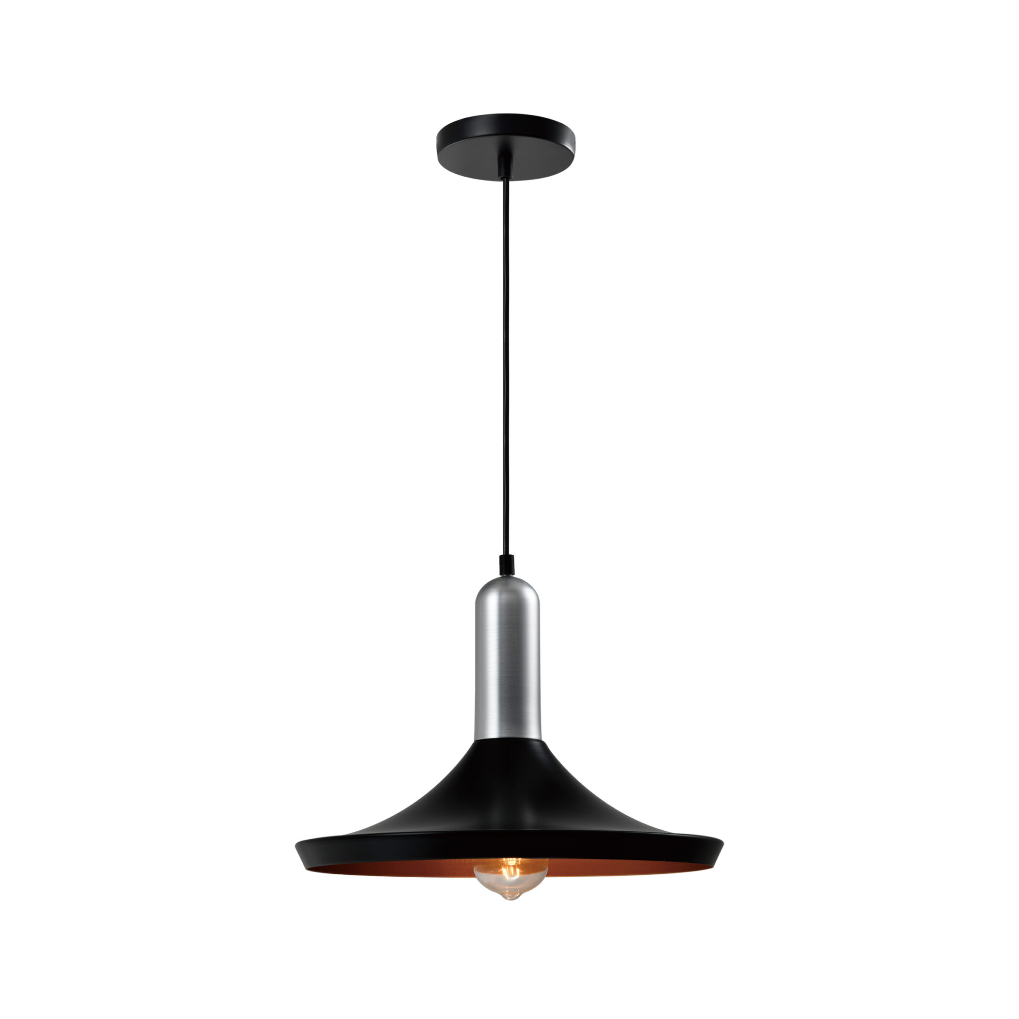 QUVIO Hanglamp modern - Aluminium - D 36 cm - Zwart