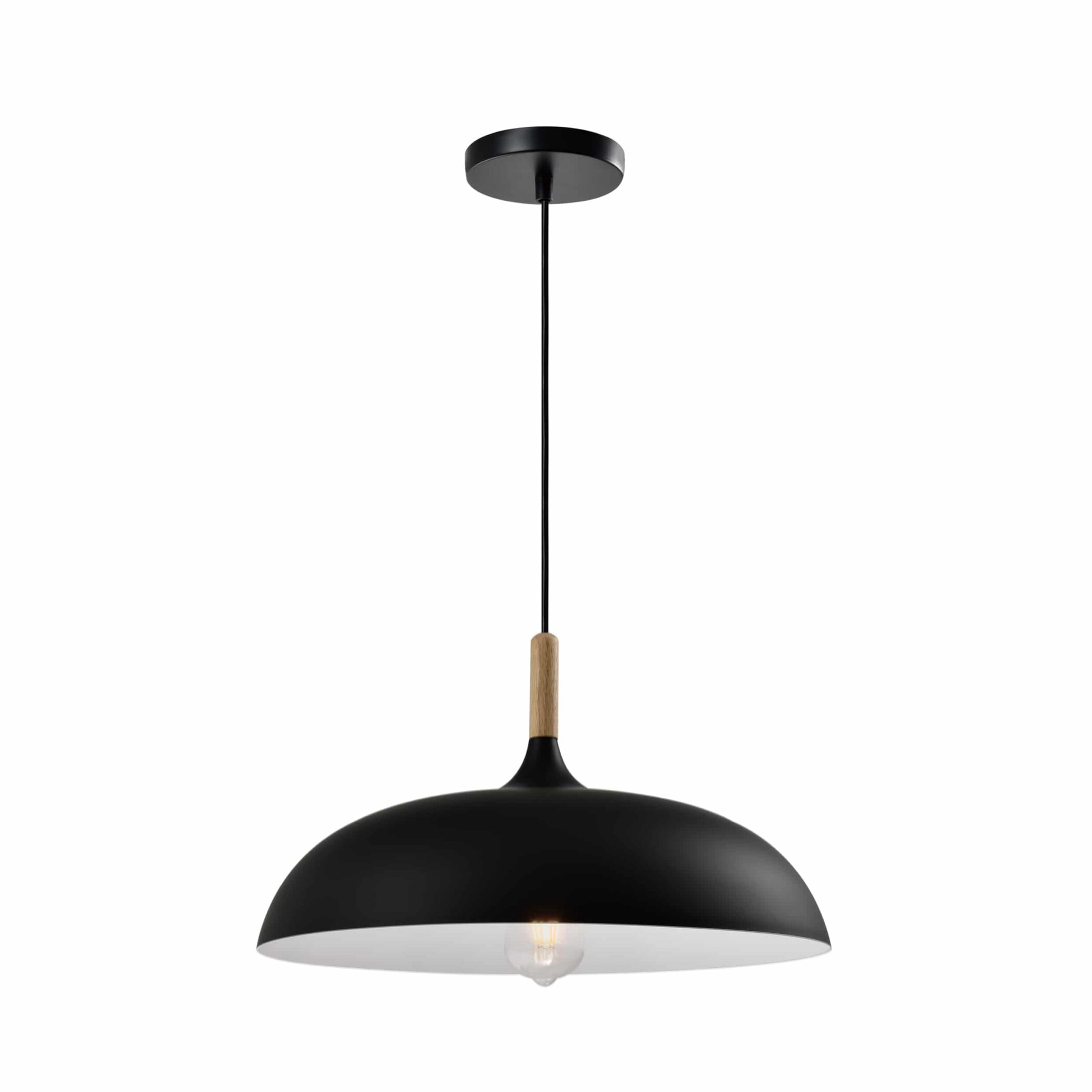 QUVIO Hanglamp Scandinavisch - Rustieke vorm - D 45 cm - Zwart
