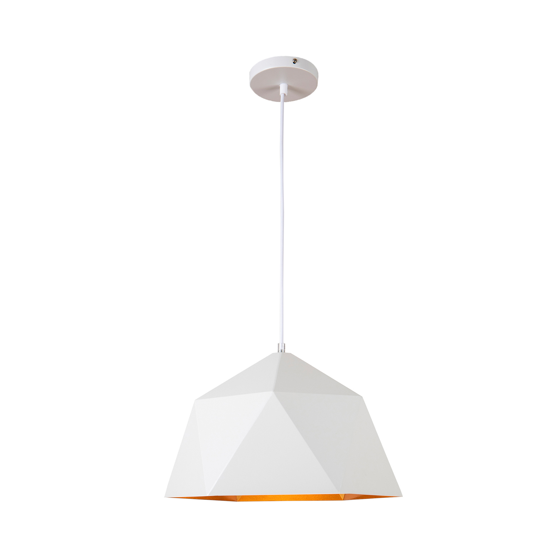 QUVIO Hanglamp modern - Hoekig design - Diameter 33 cm - Wit