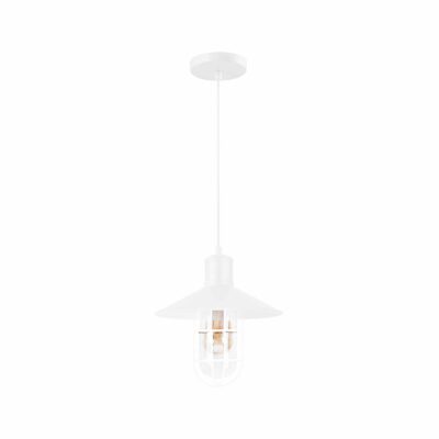 wit industriële metaaldraad glazen hanglamp
