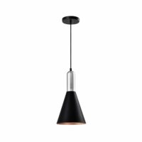 Zwarte kegel verlichting met een diameter van 19 cm