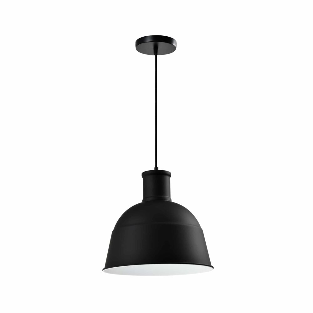 Zwart ronde lampen in fabrieksstijl