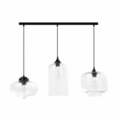 3 lichtpunten glazen verlichting in een retro stijl