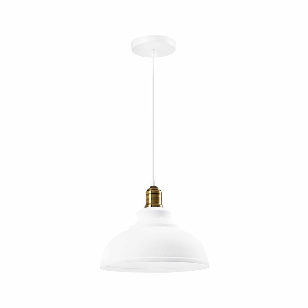 Wit industriële hanglamp met gouden detail