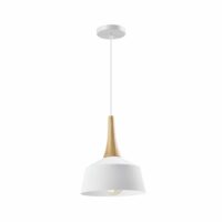 Wit Scandinavische lamp met hout