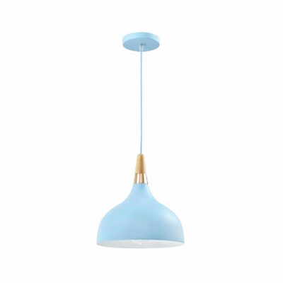 Lichtblauwe retro hanglamp met een simplistisch design