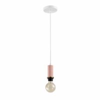 Hanglamp enkele bulb met roze accenten