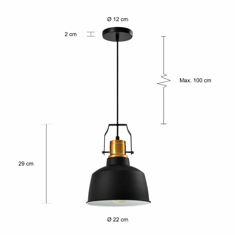 Lampen met zwarte kap en gouden accenten