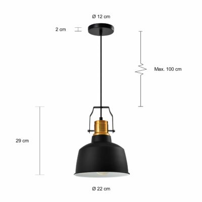 Lampen met zwarte kap en gouden accenten