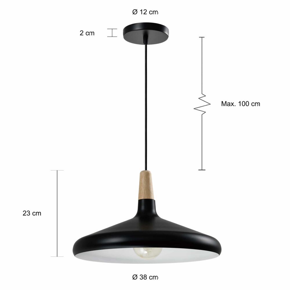QUVIO lamp met hout en laag design