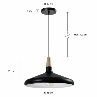 QUVIO lamp met hout en laag design